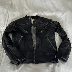 Diesel Motorcycle Style Leather Jacket